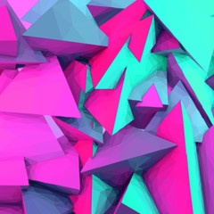 Abstract background with colorful blue and purple triangular shapes