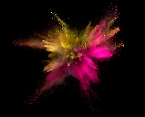 Explosion of coloured powder