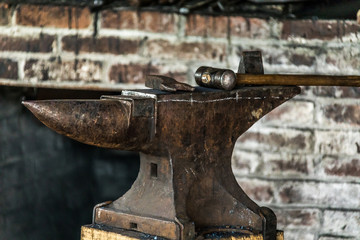 Vintage hammer and anvil