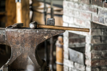 Vintage hammer and anvil