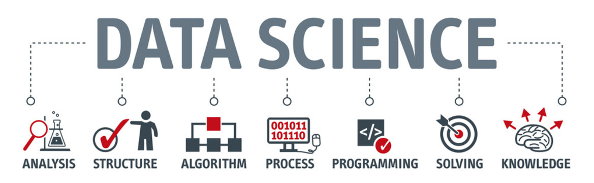 Banner Data science concept with icons