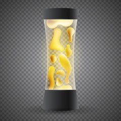 3d realistic lava lamp isolated on transparent background. Vector illustration.