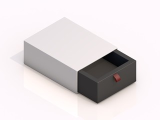 3d rendering blank boxes isolated on white background