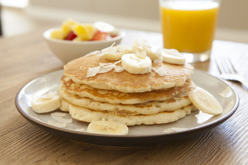 Banana Coconut Pancakes