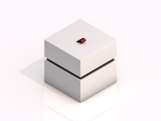 3d rendering blank boxes isolated on white background