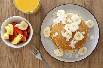 Banana Coconut Pancakes