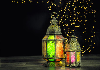 Oriental light lantern Islamic holidays decoration Vintage picture