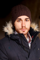 Sad guy with wool hat