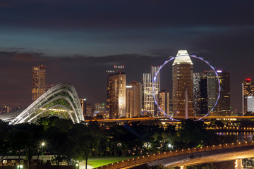 Obraz premium Singapore city skyline at night