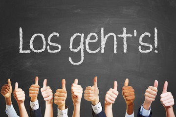 Los geht´s Spruch