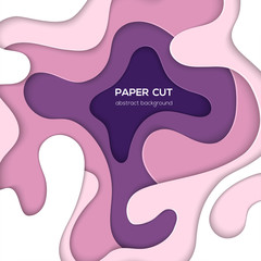 Abstract layout with paper cut shapes - vector illustration