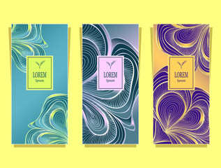 Set Template for package or flyer from Luxury background made by foil abstract marble in colorful for cosmetic or perfume or for package of tea or for alcohol label or for brand book