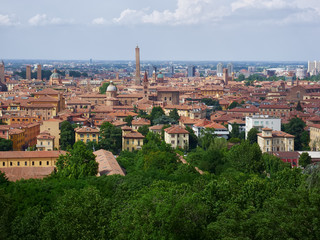 Fototapeta na wymiar Panoramic view over Bologna, Italy