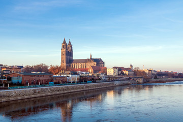 Fototapeta na wymiar Cathedral square in Magdeburg, Germany