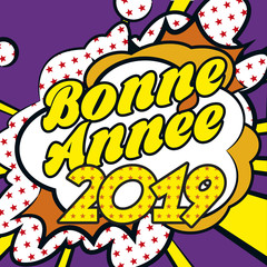 Bonne Année 2019 carte popart 