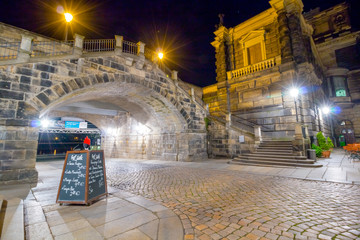 Obraz premium night panorama of the old city of Dresden