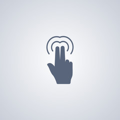 Obraz premium Gesture double click with two fingers icon