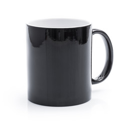 Black cup isolated on a white background