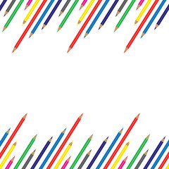 color pencils banner template on white background