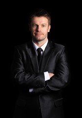 portrait in full length of confident businessman