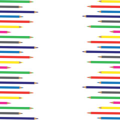 color pencils banner template on white background