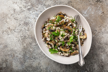 pearl barley with mushrooms.