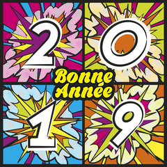 Bonne Année 2019 carte popart 4