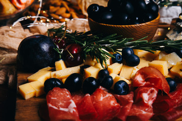 Many different types of sweets on the festive table.