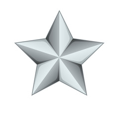 Silver Star 3D illustration