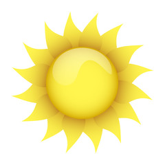 yellow sun on a white background