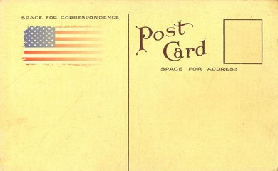 Original Antique POSTCARD with US Flag and space for your Text and Address 