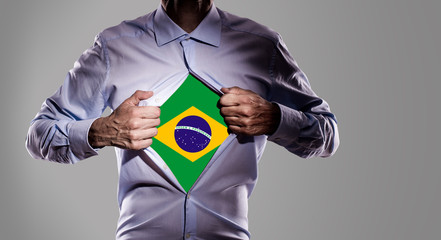 Tifoso del Brasile - obrazy, fototapety, plakaty