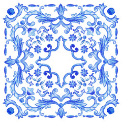 Azulejos Portuguese watercolor