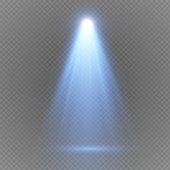 Vector light sources, concert lighting,  set. Concert spotlight illuminated spotlights for web design illustration
