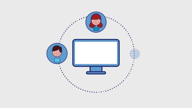 computer and laptop people avatars user animation hd