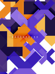 Multicolored abstract geometric shapes, geometry background for web banner