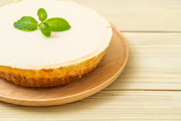 Homemade cheesecake  with mint
