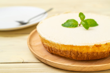 Homemade cheesecake  with mint