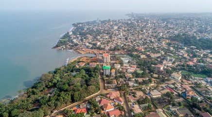 Fototapeta premium Top shot of africa village town - beautiful landscape cityscape