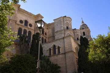 Fototapeta premium The Cathedral of Malaga in the city of Malaga in Andalucia in southern Spain. It is in the Renaissance architectural tradition.