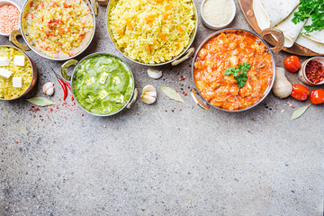 Assorted indian food