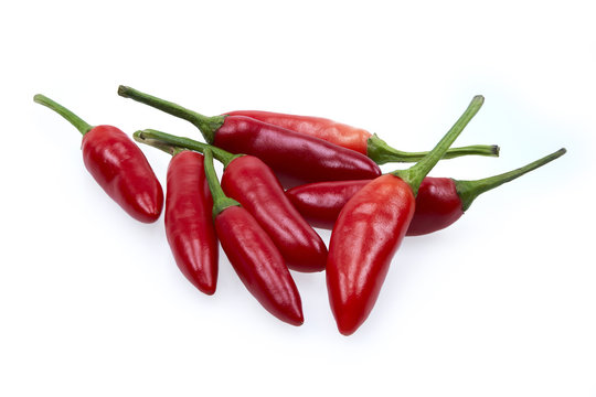 Chilli Red Bullet On White Isolated Background