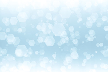 Abstract hexagon particle on bright background. illustration