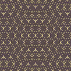 Naklejka premium Seamless vector ornament. Modern background. Geometric modern brown and golden pattern