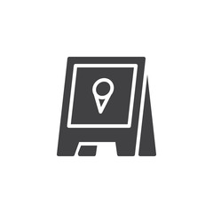 Ice cream floor sign vector icon. filled flat sign for mobile concept and web design. ice cream billboard simple solid icon. Symbol, logo illustration. Pixel perfect vector graphics