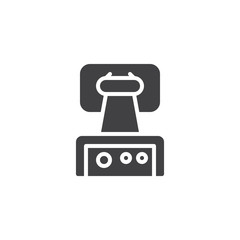 Obraz premium Waffle iron vector icon. filled flat sign for mobile concept and web design. Waffle maker simple solid icon. Symbol, logo illustration. Pixel perfect vector graphics