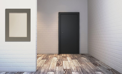 Blank paintings.  Mockup. Spacious bathroom, clean, beautiful, luxurious, bright room. 3D rendering.