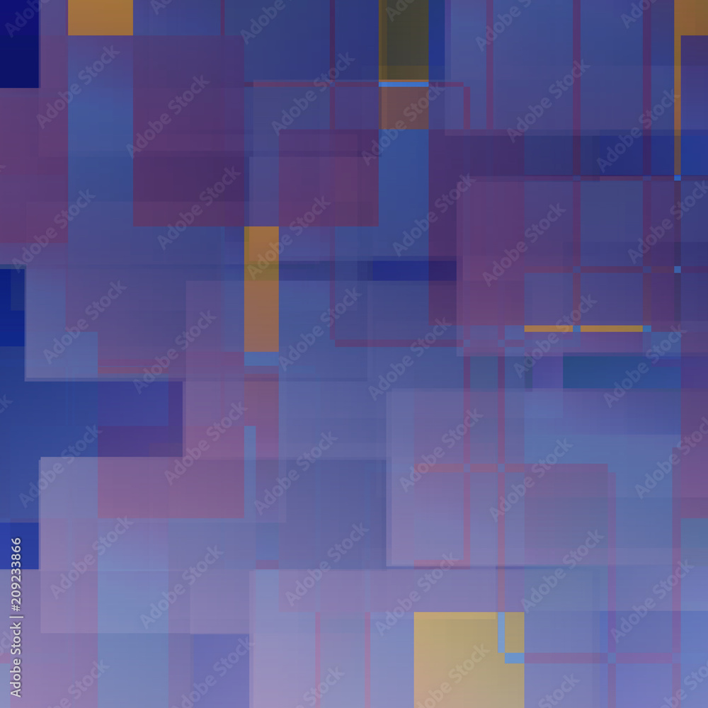 Poster abstract of colorful in blue tone square patterns background.