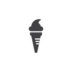 Ice cream cone vector icon. filled flat sign for mobile concept and web design. Sweet dessert simple solid icon. Symbol, logo illustration. Pixel perfect vector graphics