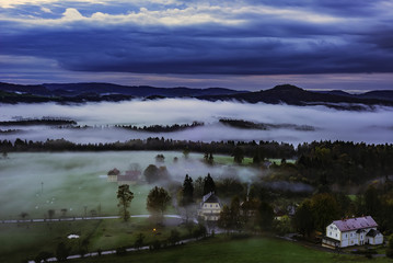 Foggy morning in the landscape
